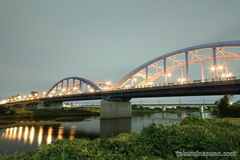 Marukobashi Bridge in the Cloudy Night