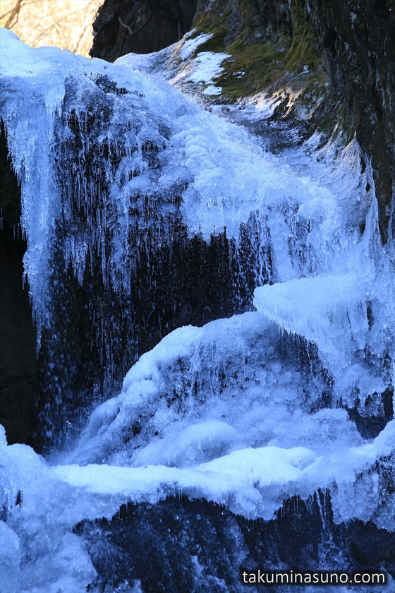 Icicles and Water of Okutama Ootaki Waterfall