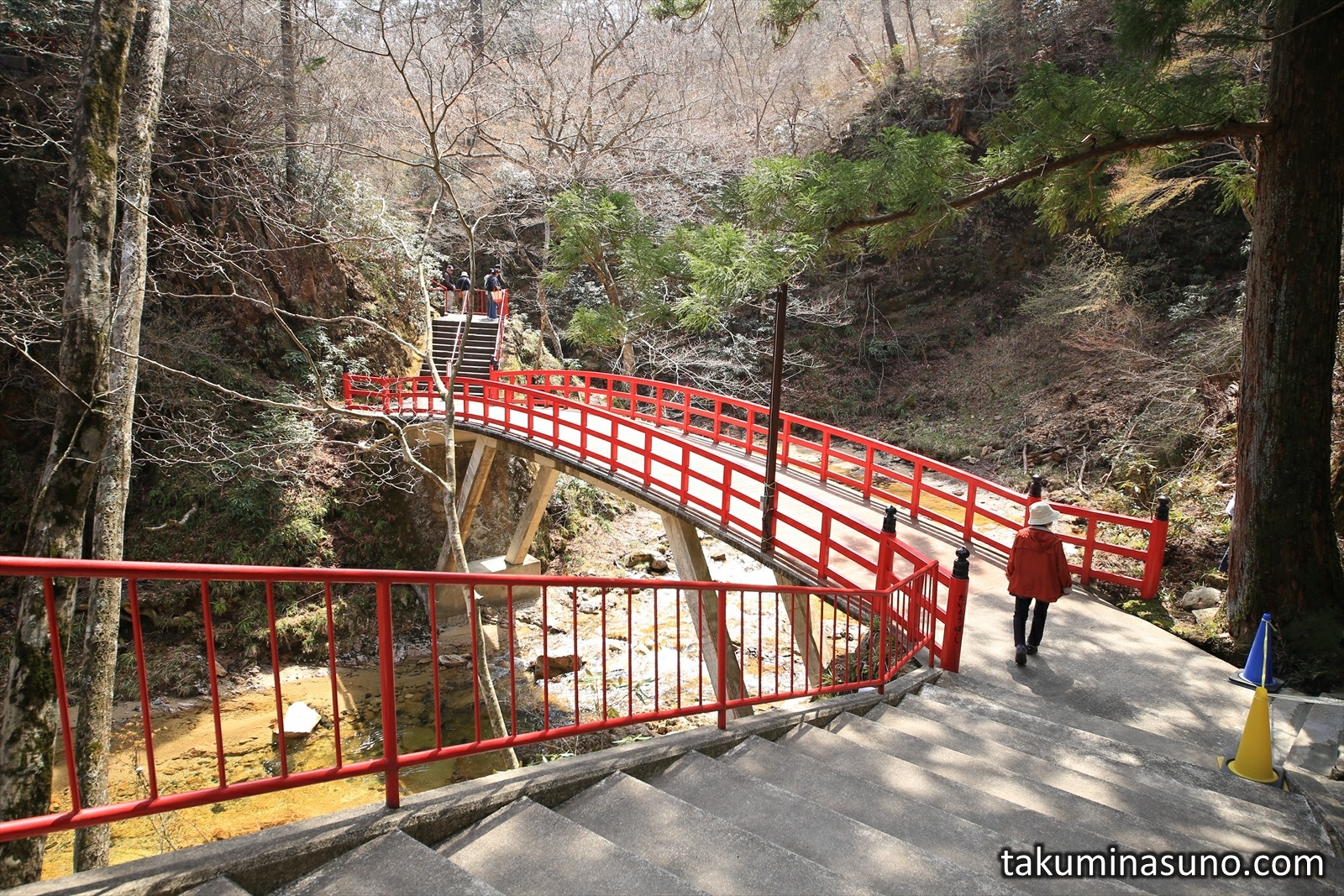 Red Bridge of Yamamoto Fudouson Temple at Tanagura Town