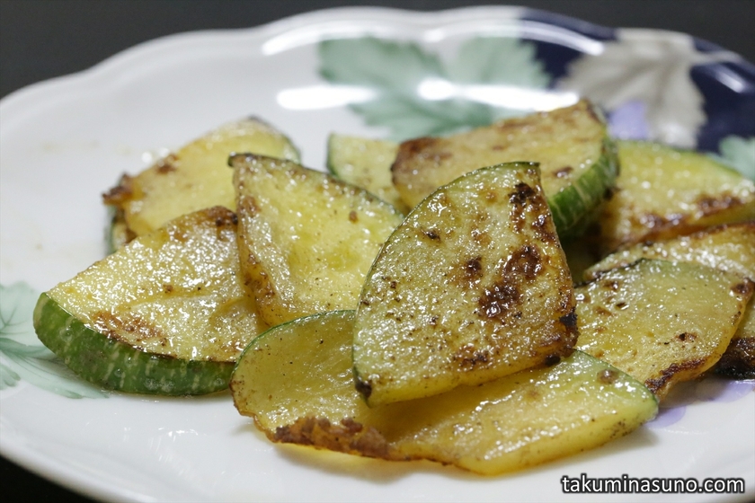 Trumpet Zucchini Cooked with Perilla Oil From Tanagura Town